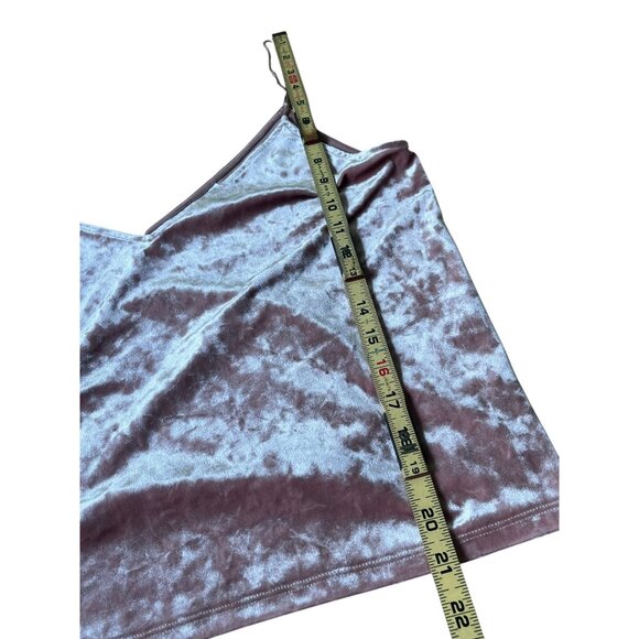 H&M Y2K Babydoll Camisole Top Womens Medium Pink Crushed Velvet Whimsigoth Boho - Picture 7 of 7